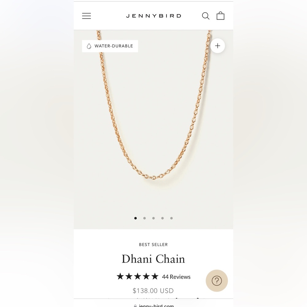 New in Box! Jenny Bird Dhani Gold Necklace